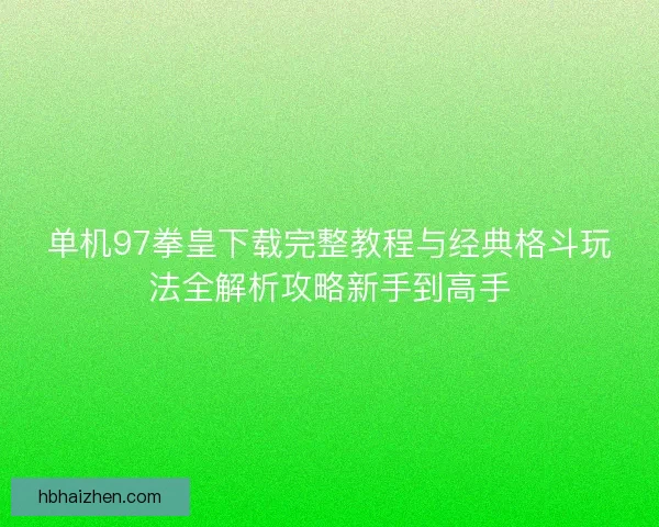 单机97拳皇下载完整教程与经典格斗玩法全解析攻略新手到高手